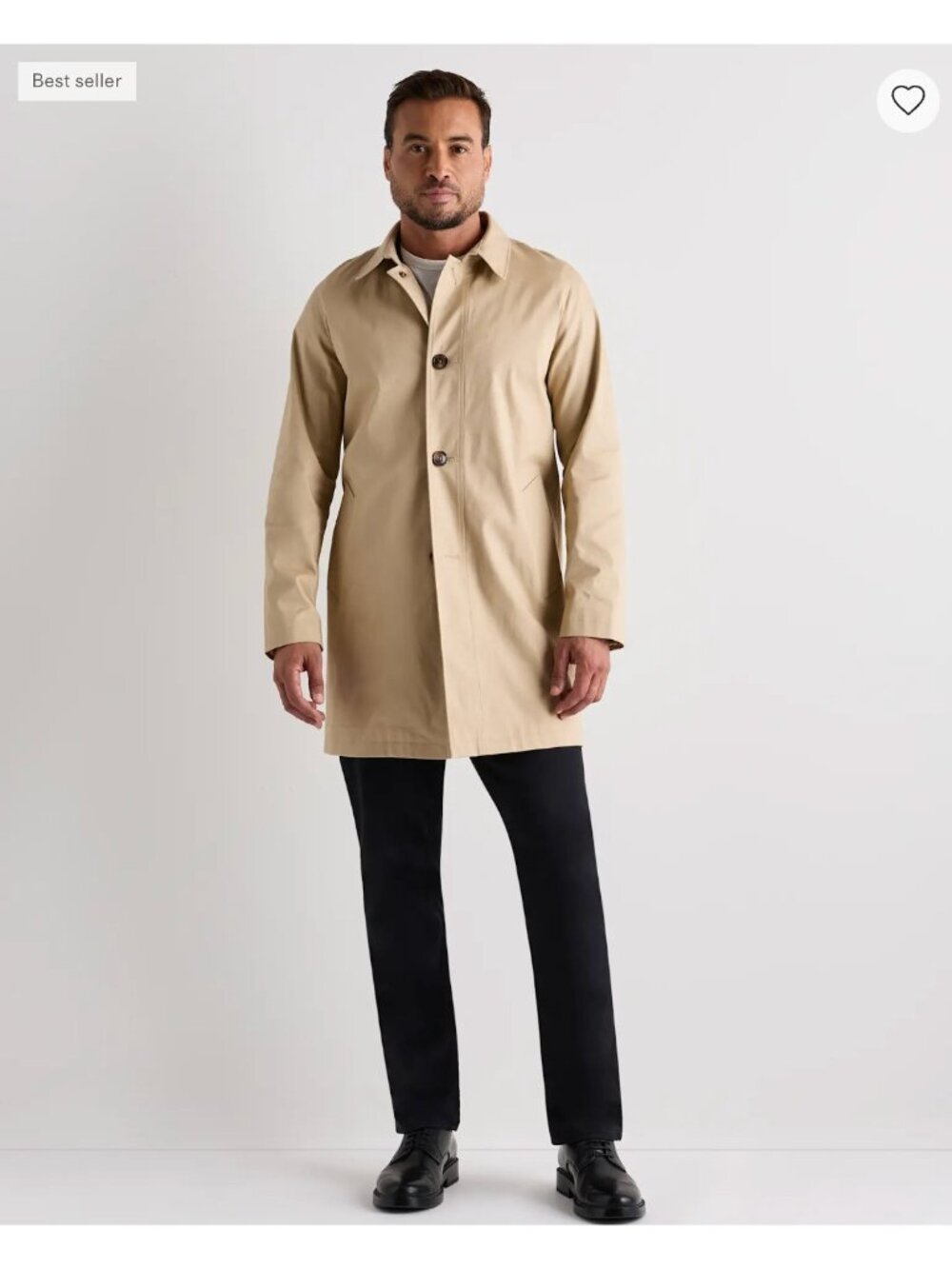 Quince Mens Jacket XL Beige Comfort Stretch Trench Coat NEW